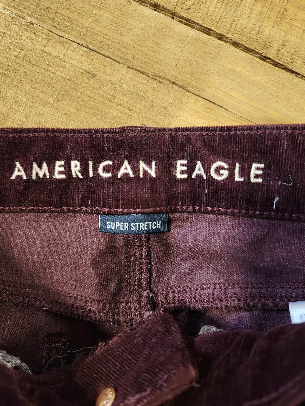 American Eagle Corduroy High-Rise Slim Jeans in Plum Color - Picture 4 of 5